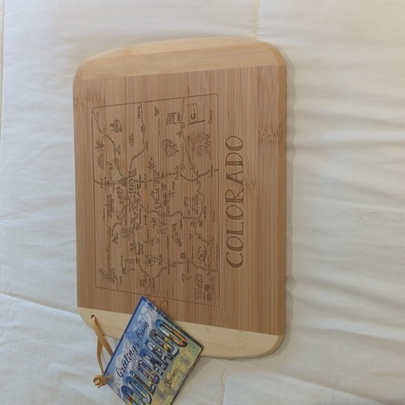 Colorado Map Laser Etched Serving Board - Picture 1 of 2